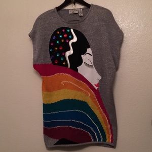 🌈 Vintage 80’s Sweater Oversized Rainbow PRIDE 🌈